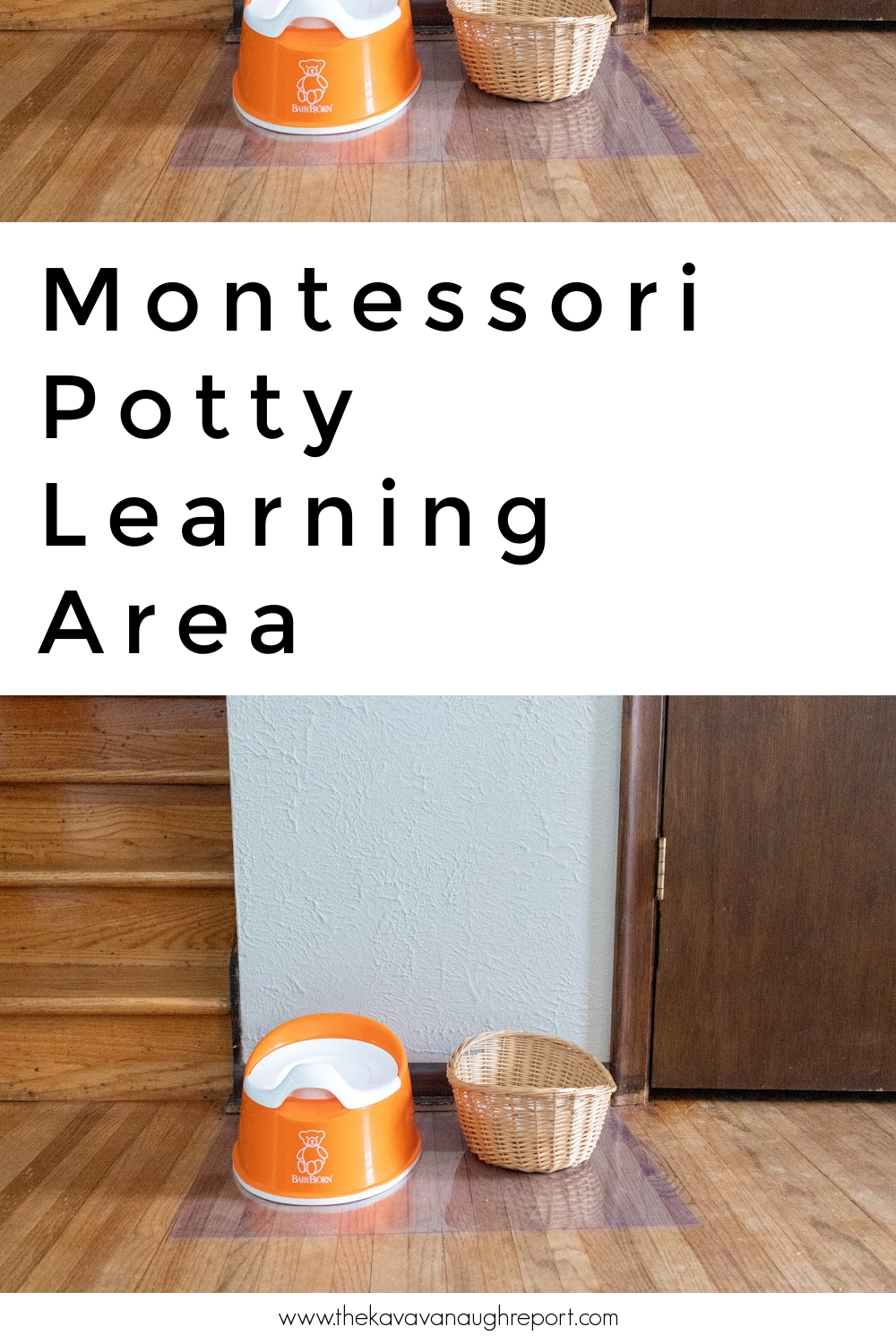 A look at our Montessori potty learning area including our small accessible potty and undies. This set up works well for a 1-year-old and toddlers.