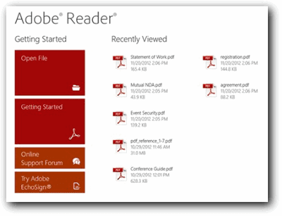 Adobe Reader for windows 8