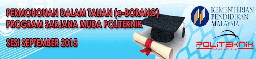 Permohonan Politeknik Sarjana Muda Ambilan September 2015 Online