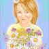 Wildflowers for a happy day * Coloring page * Fetita cu flori de camp  * desen de colorat