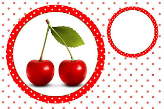 Cherries: Free Printable Invitations, Labels or Cards.