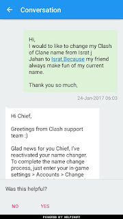 how to change clash of clan id name in bangla