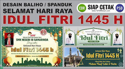 Desain Baliho Idul Fitri 1445 2024 CDR PSD