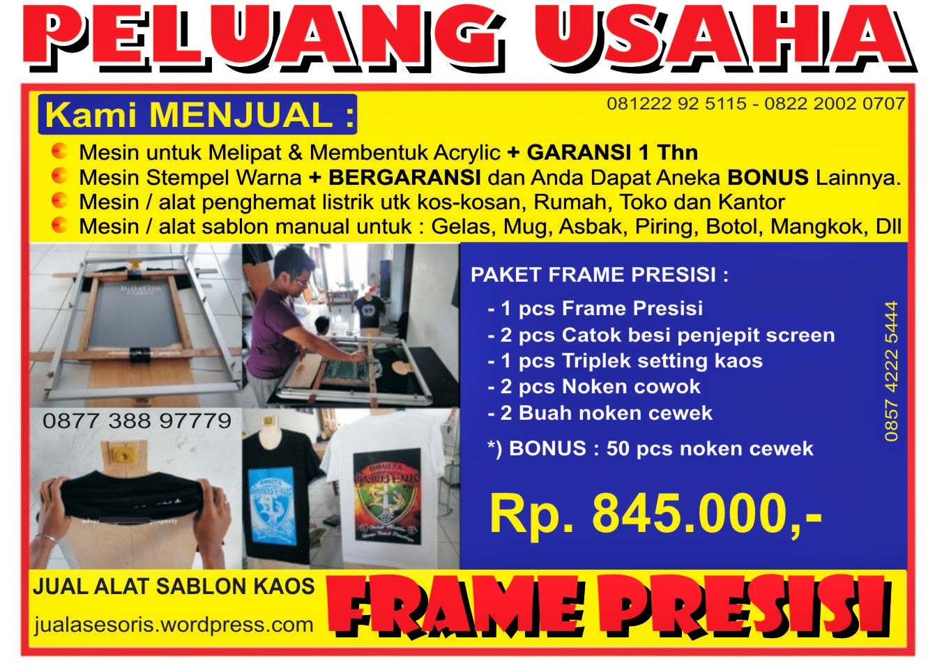 Sablon : Gelas, Piring, Payung, Krt.Undangan, Krt Nama 