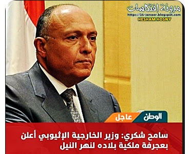 سامح شكري: وزير الخارجية الإثيوبي أعلن بعجرفة ملكية بلاده لنهر النيل