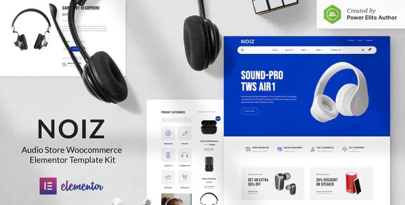 Best Audio Store WooCommerce Elementor Template Kit