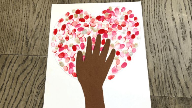 heart tree art project for kids