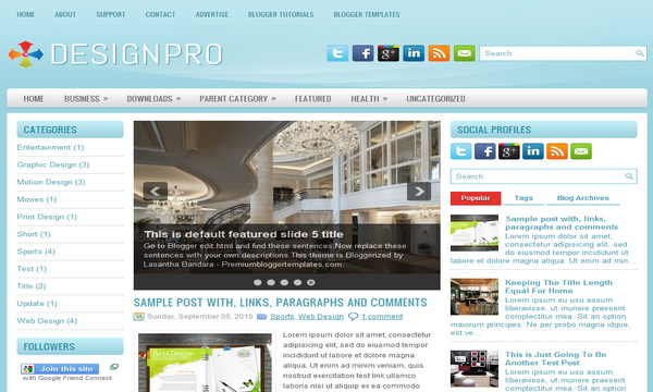 DesignPro 3 Column Blogger Template