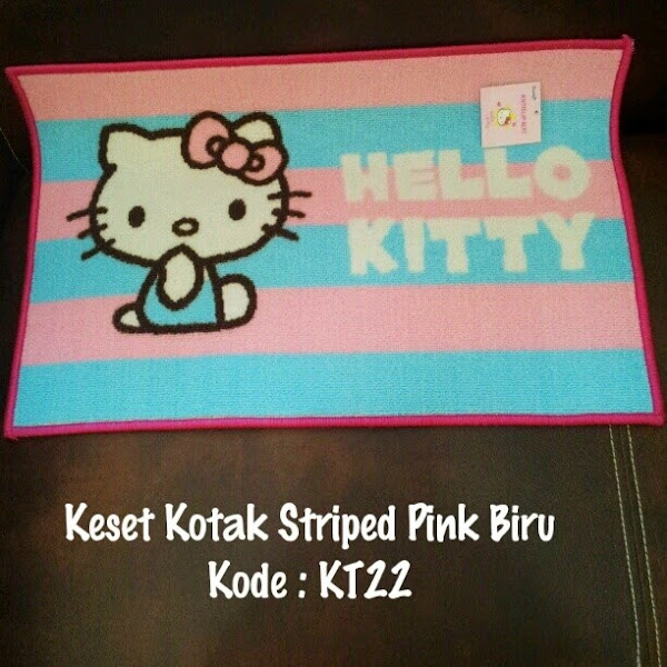 Supplier Keset Hello Kitty Murah Grosir Ecer Pink Biru Striped