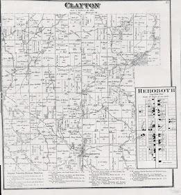 Joseph Flowers property Clayton Twp Perry Co OH 1875 Plat Map Rehoboth Saltillo farm land coal bank