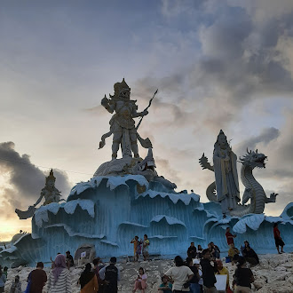 Magnificent puppet statue on the German coast, Kuta 