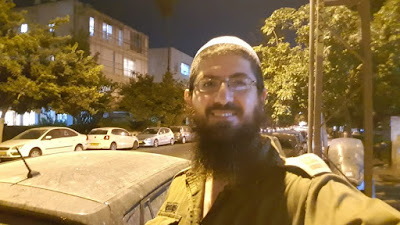 Picture taken *today* of Ezra Cohen in miluim (army reserve duty)