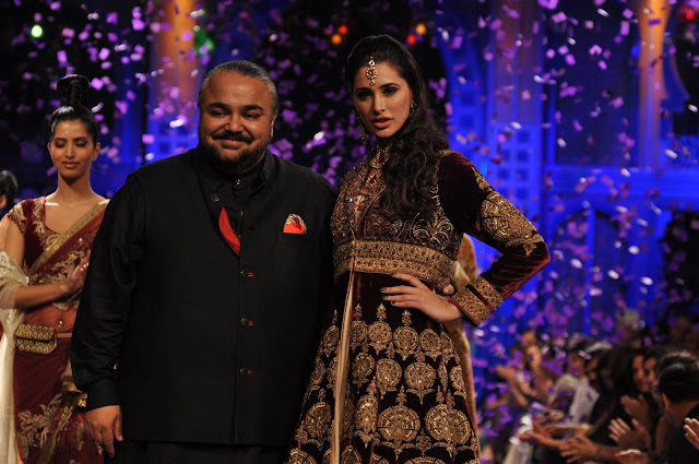 Nargis Fakhri for JJ Valaya at India Bridal Fashion Week