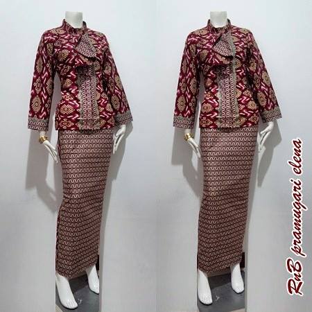 Baju Model Pramugari  Dasi Elena Batik Bagoes Solo