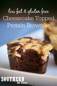 Low Fat Cheesecake Topped Protein Brownies Recipe - low fat, gluten free, high protein, low carb, low calorie, grain free