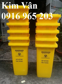 Bán thùng đựng rác công cộng 120 lít màu vàng