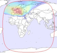 Footprint Map Intelsat 12 at 45.0°E