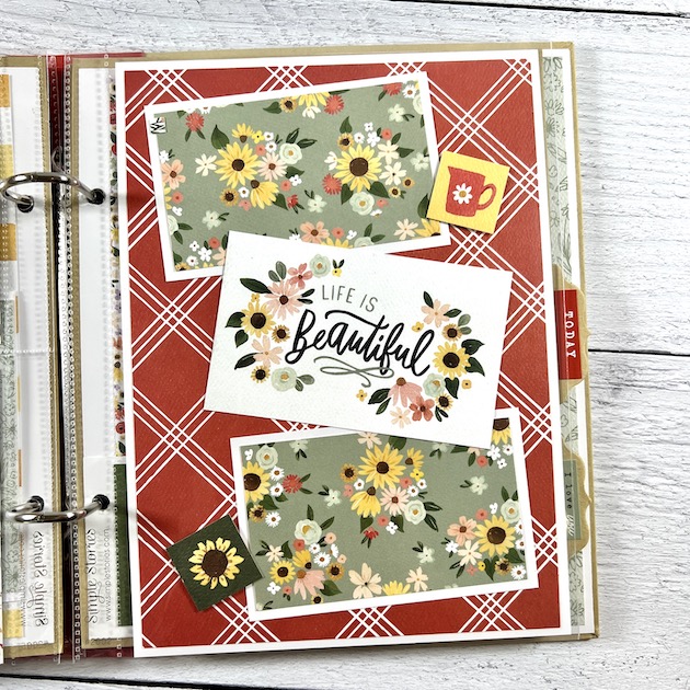 Family Scrapbook Album page with flowers