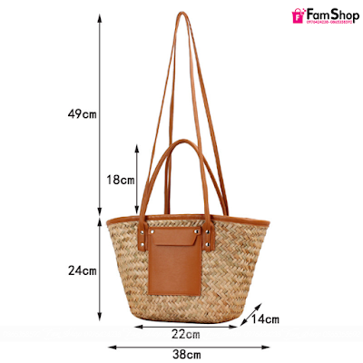 Túi cói đi biển T510