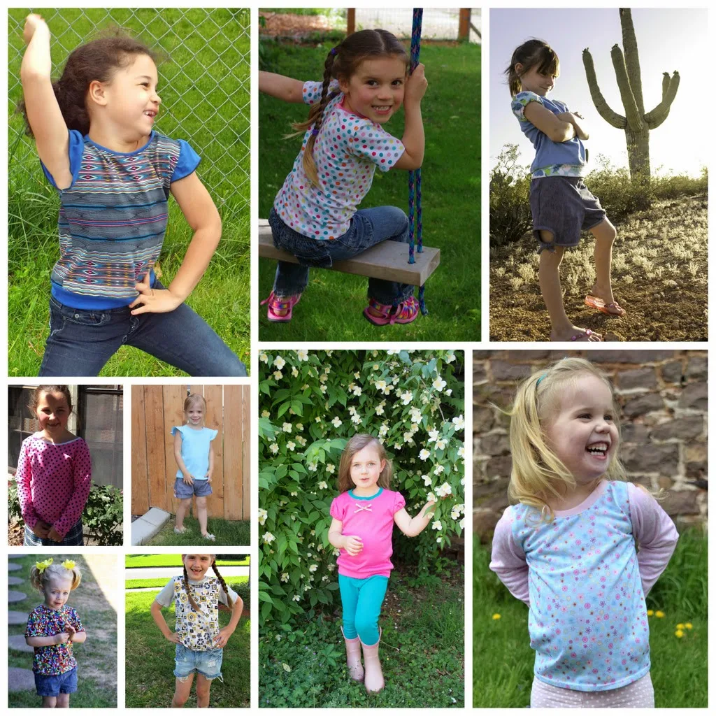 Girl's Tinley Tee Pattern by GYCT Designs, sizes 12month to 12yrs