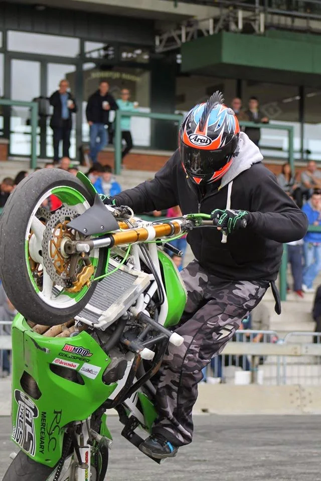 Damien Kennedy rocking a MERCENARY sticker on his 636!