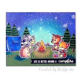 Sunny Studio Stamps: Critter Campout Life Is Better Around A Campfire Card by Roslyn Jin