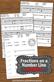 2nd or 3rd grade fractions on a number line worksheets