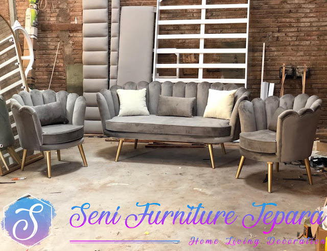 Desain Sofa Tamu Minimalis Model Kerang Terbaru SF-0209