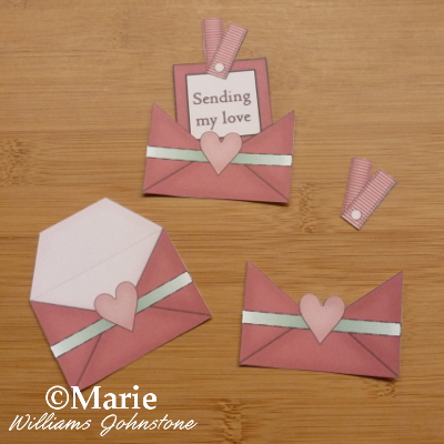 Sending my love mini envelopes with hearts