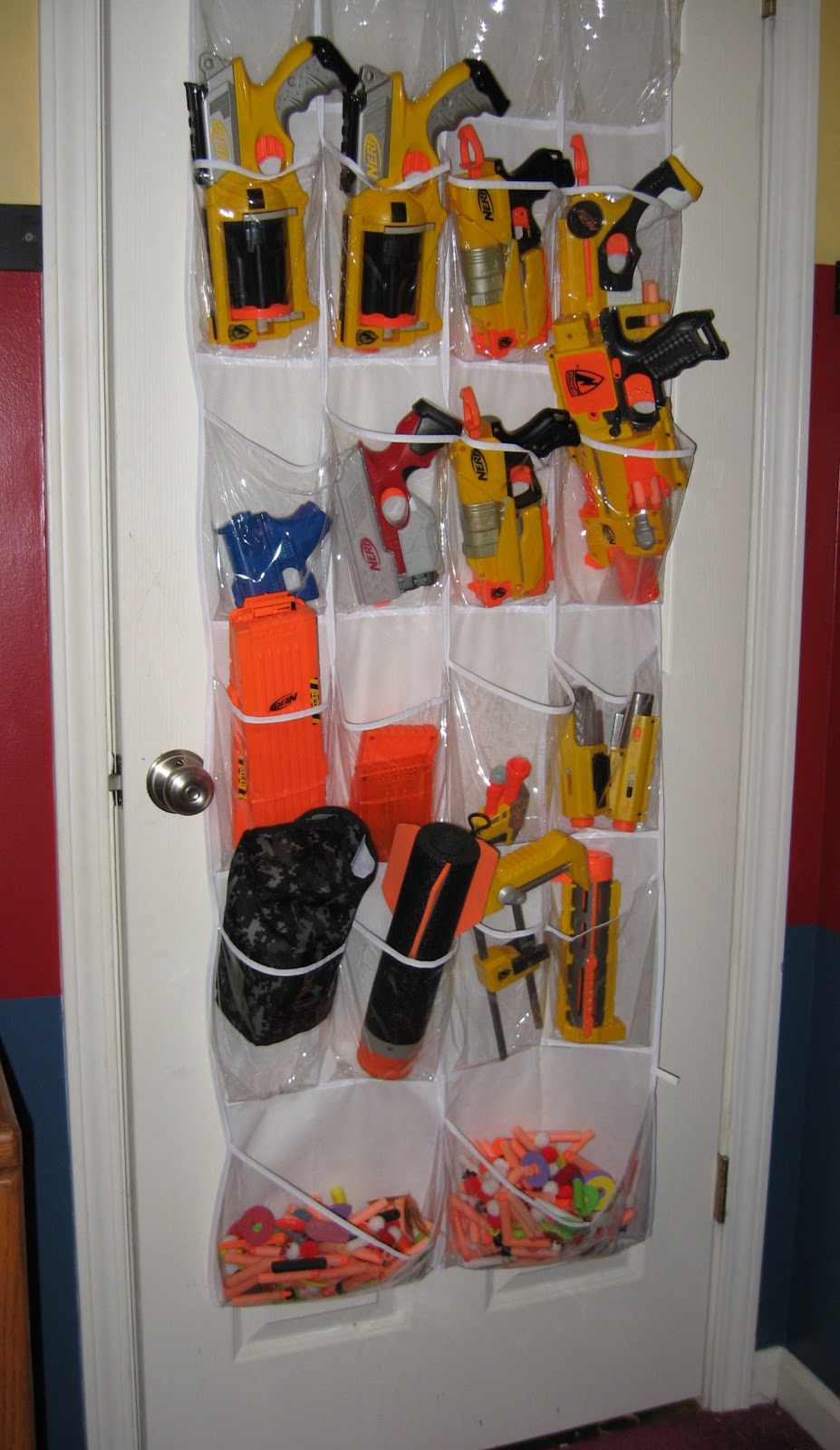 Nerf Gun storage using 3/4" PVC Pipe. Cheap, portable, and easily customized. This is version 3 ...
