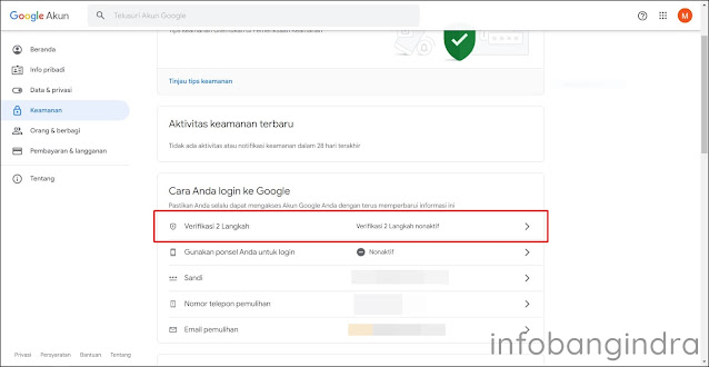 Cara Mengaktifkan Two Factor Authentication Akun Google