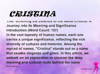 meaning of the name "CRISTINA"