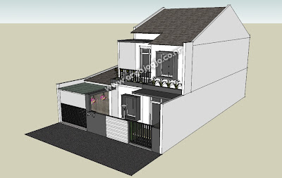 Sket Desain Eksterior Facade Rumah 2 Lantai  Minimalist 