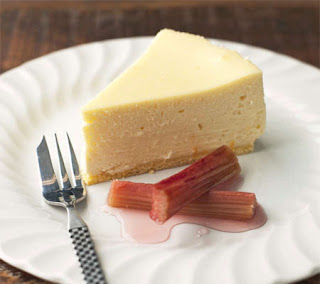 Orange Blossom and White Chocolate Cheesecake Pie with Roast Rhubarb Recipe