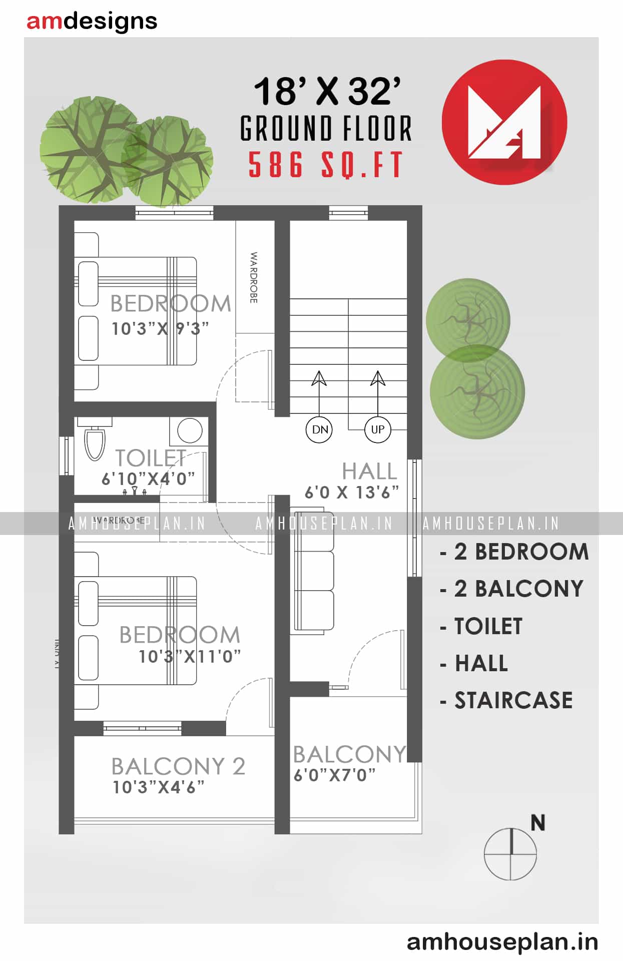 18 X 32 Small House Plans Under 600 Sq Ft