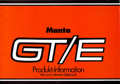 Opel Manta A series GT/E Sales Brochure Page 1