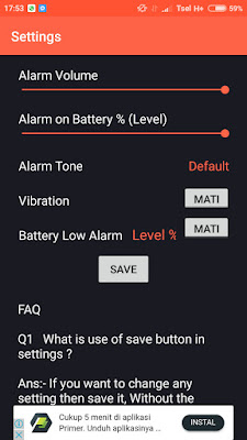 Alarm Full Baterai Xiomi
