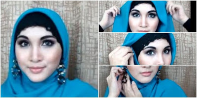 Cara Memakai Jilbab Paris Dengan Aksesoris Anting 