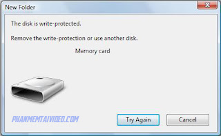 lỗi the disk is write protected trên thẻ nhớ