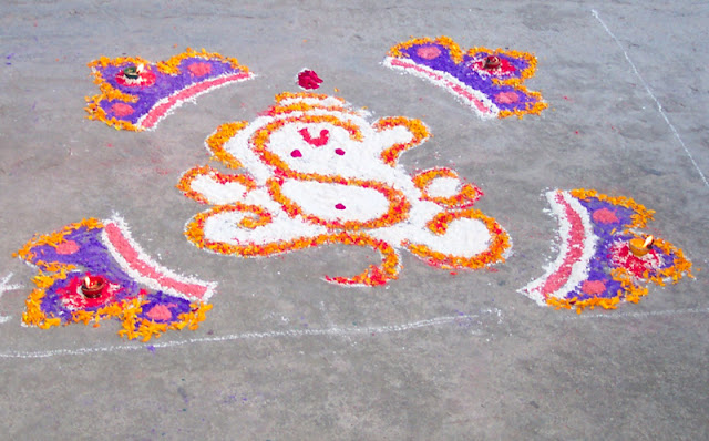 Flower Ganesha Rangoli