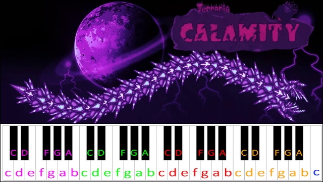 UNIVERSAL COLLAPSE (Terraria Calamity Mod) Piano / Keyboard Easy Letter Notes for Beginners