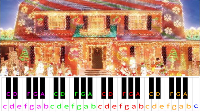 Deck the Halls (Hard Version) Piano / Keyboard Easy Letter Notes for Beginners