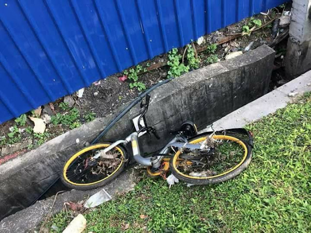 Perkhidmatan basikal Obike menjadi mangsa vandalisme