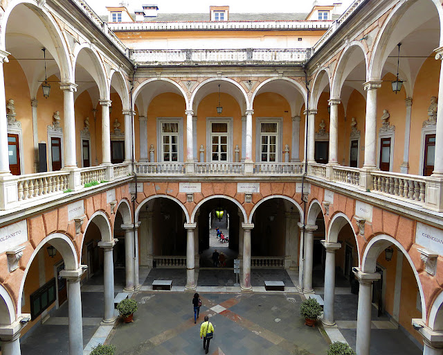 The courtyard of Palazzo Doria-Tursi, Via Garibaldi, Genoa