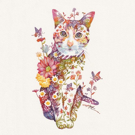 Hiroki Takeda instagram arte pinturas aquarelas animais florais surreais coloridos