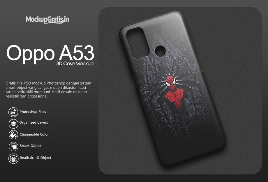 Download Mockup Custom Case 3D Oppo A53