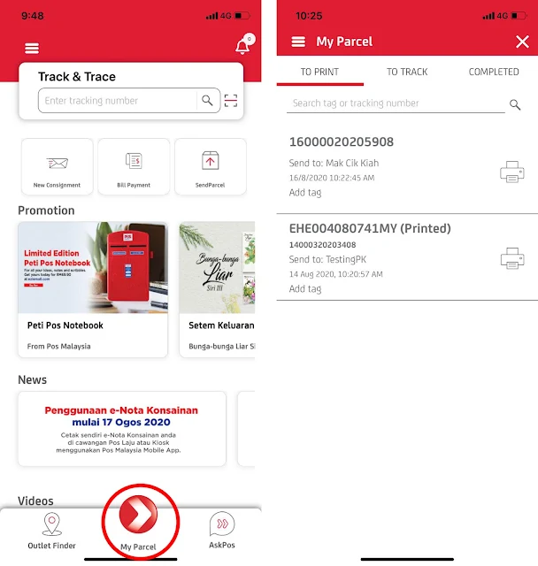 Cara Mengisi Borang Online (E-Connote) Melaluis Apps Poslaju. Tak Perlu Tulis Borang Manual Dah