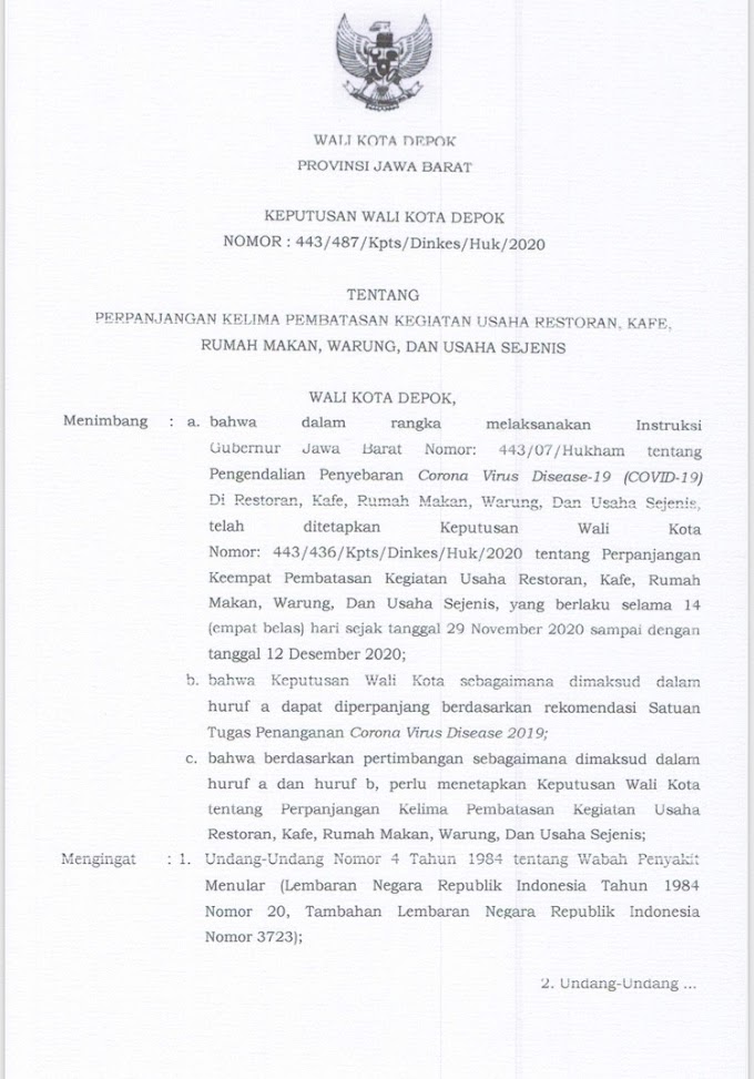 Pemkot Perpanjang Pembatasan Kegiatan Usaha 