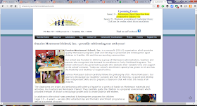 screen grab of Sunrise Montessori webpage