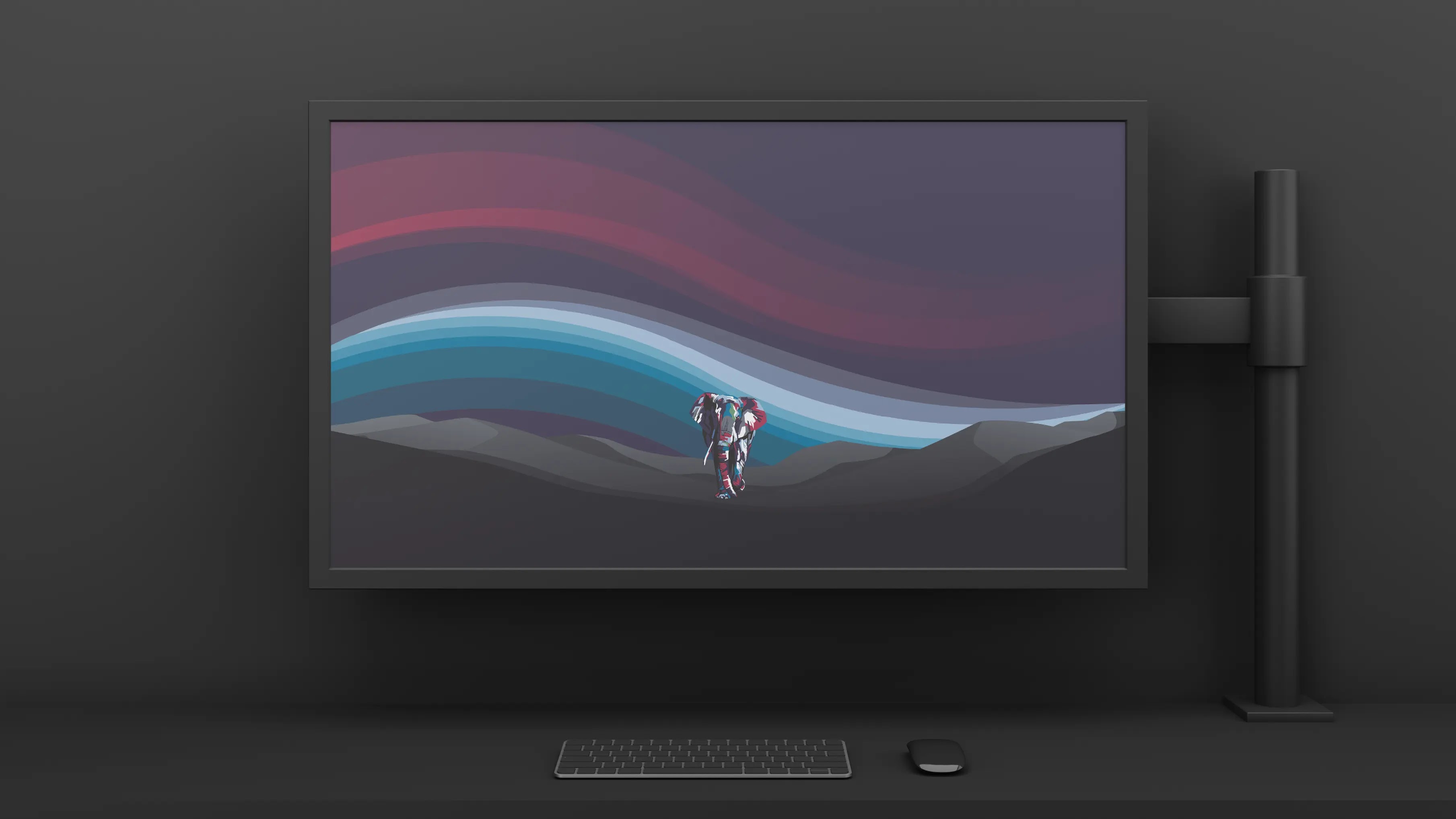 DavidParke: 4k desktop wallpaper. minimalist. hex color ffb41f
